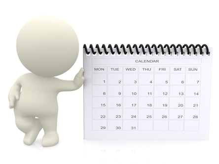 3D guy leaning on a calendar - isolated over a white background.jpeg